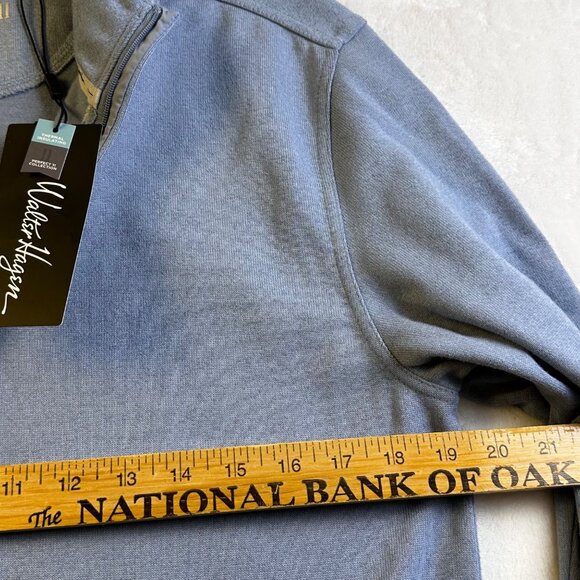 Walter Hagen Mens Clubhouse Midweight 1/4 Zip Golf Pullover Sweater M/Blue Sz S - Picture 5 of 10